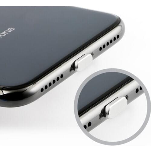 Dustproof Cover Aluminium Alloy Portable Metal Anti Dust Charger Dock Plug Stopper Cap Cover for iPhone 12 11 X XR Max 8 7 Plus