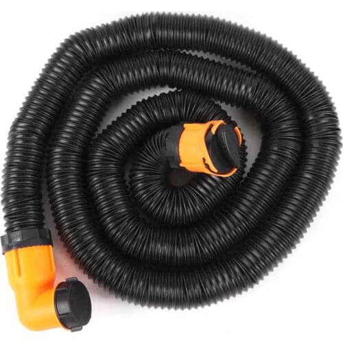 Rv led interior lights RV Parts 15ft Sewer Hose Kit with Swivel Adapter Fitting Translucent Elbow Storage Caps for RV Campers