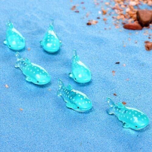 4PCS Cute Whale Figurine Cartoon Sea Animal Terrarium Aquarium Decor Miniature Resin Craft Gift Dollhouse Fairy Garden Accessory