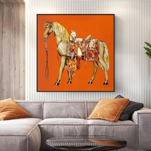Modern Luxurious Abstract Horse Canvas Paintings on The Wall Art Posters and Prints Animals Pictures for Living Room Decoration