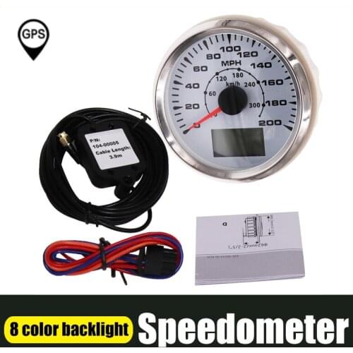 300 Km/h 200 MPH GPS Speedometer With 7 Color Backlight Digital 85mm Speedometer Gauge Fit For Marine Boat Car Waterproof