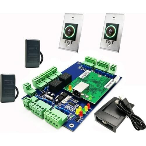 Tcp/Ip Wiegand Two Door Entry Controller Lock Access Control System with Exit Button