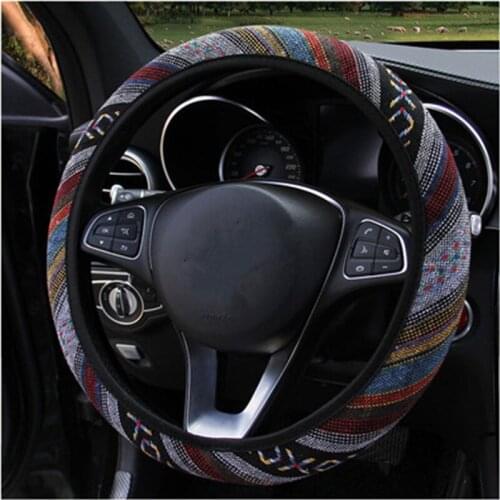 Car Steering Wheel Cover Dimensional Ethnic Style EVA Soft Texture Auto Styling Covers Universal Decoration Accessories
