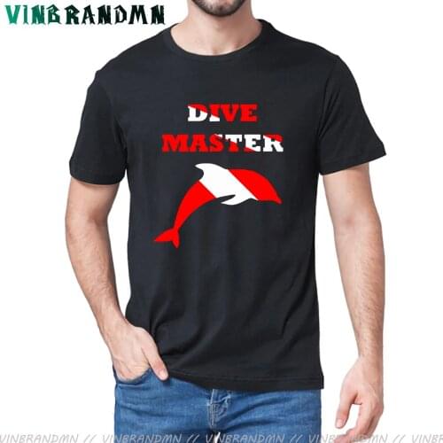 Vintage Diver Down Flag Design Dolphin T shirts men Funny Dolphin Dive Master T-shirt Male Cute Dolphin Print Gifts Tee shirt