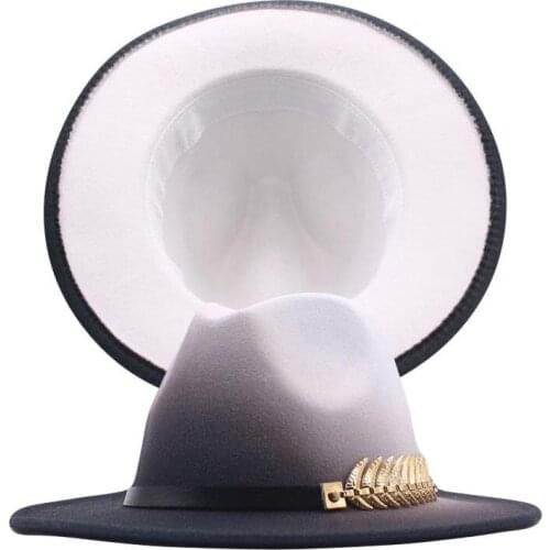 2021 Spray-painted Woolen Jazz Hat European US Fashion Lovers Women Men Flat Large Brim Party Gradient Fedora Hats