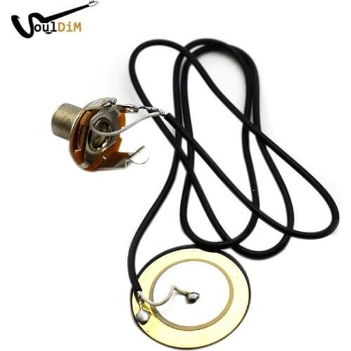 Buzzer Guitar Pickup Transducer Prewired with 6.35mm Output for Acoustic Guitar Ukulele Cigar Box Guitar