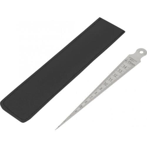 1pcs 0-15mm Stainless Steel Wedge Welding Taper Feeler Gauge Ruler Hole Inspection Tool