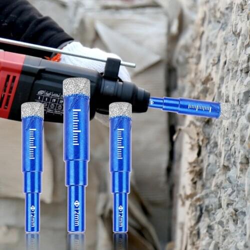 1PCS Drill Hole Saw Bit 6-16mm Diamond Coated Core Drill Bit Dry Drilling for Glass Marble Granite Quartz Porcelain Ceramics