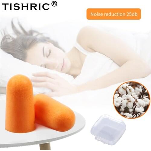 10 Pairs TISHRIC Box Sleep Noise Reduction Waterproof Earplugs Swimming Ear Plugs Foam Sleep Ear Protector Earplugs Anti-noise