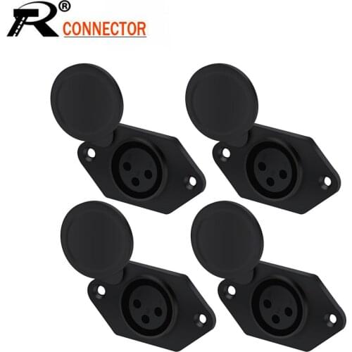 10pcs/lot 3Pin XLR Female Socket Panel Mount Classis Connector Soldering for Audio&Video