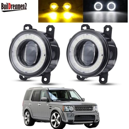 2 X Angel Eye Fog Light Assembly For Land Rover Discovery 4 LR4 SUV (LA) 2010-2013 Car LED Lens Fog Driving Lamp DRL H11 12V