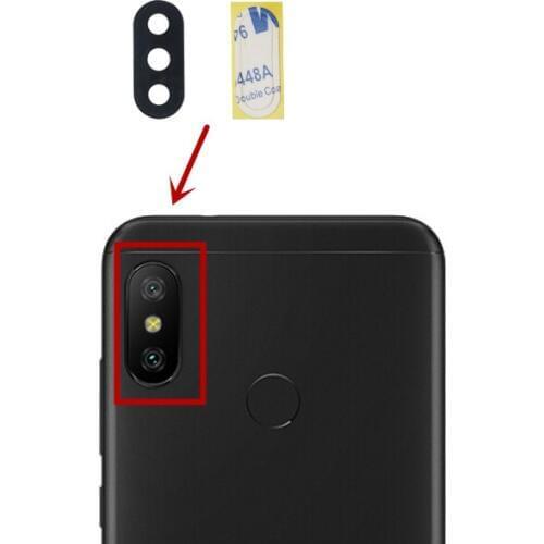 2pcs for Xiaomi Redmi 6 Pro/ Mi A2 Lite Back Rear Camera Glass Lens Main Camera Glass Lens Replacement Repair Part