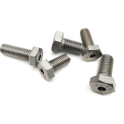 2pcs M10 M12 stainless steel hollow screws lamp fitting hex bolts hexagon threading screw through hole bolt 16mm-30mm length