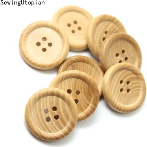 20PCS 4 Hole Wood Buttons for Sewing Scrapbook Clothing Crafts Gift Jacket Blazer Sweaters Handwork Accessories 10-30mm