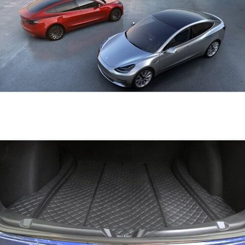 2017 For tesla model 3 2019 2018 2020 leather car boot luggage trunk mat cargo liner rug carpet durable wearable