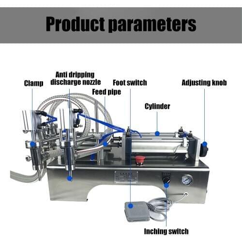 250-2500ml Horizontal double-head pneumatic liquid filling machine Automatic quantitative filling machine