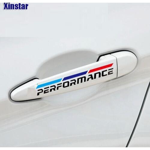 4pcs M power performance car handle sticker for BMW F30 F10 316 318 320 330 335 520 530 550 750 E46 E60 E90 E36 E70