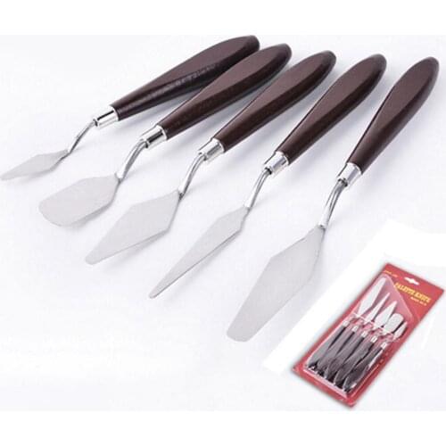 5PCS/Set Stainless Iron Oil Painting Scraper Supplies Oil Painting Shovel Palette Knife