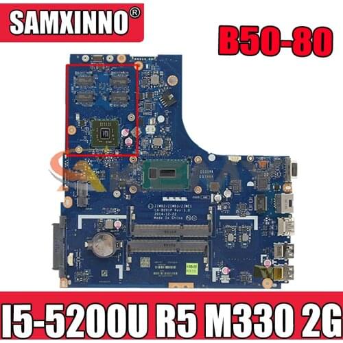 Akemy ZIWB2/ZIWB3/ZIWE1 LA-B091P Motherboard For Lenovo B50-80 N50-80 Laptop Motherboard CPU I5 5200U R5 M330 2G Work