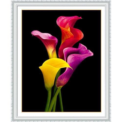 Diy suqare diamond embroidery flower,painting calla flower crystal mosaic diamond cross stitch kits resin craft Christmas gift