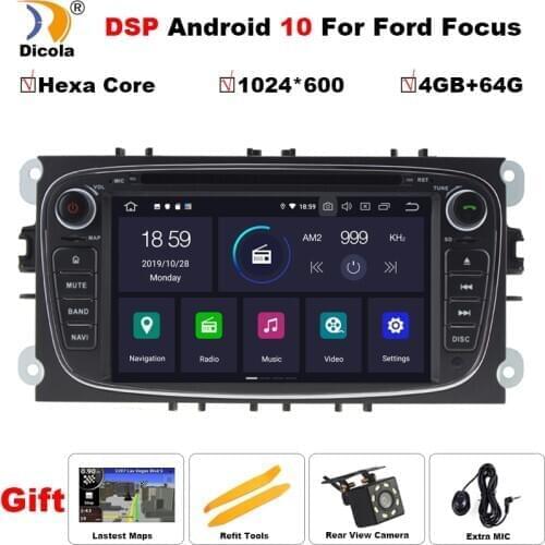 PX6 Hexa Core 4G+64G DSP 7" Android 10 Car DVD For Ford/Focus/S-Max/Mondeo/GalaxyC-Max Car Radio Multimedia Video Player GPS