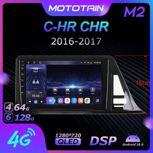 1280*720 Android 10.0 Mototain Car Multimedia Auto Radio for Toyota C-HR CHR 2016 - 2017 4G LTE Audio GPS Player 8 Core 6G 128G