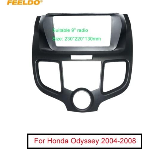 FEELDO Car 2Din Radio Stereo 9" Big Screen Fascia Frame for Honda Odyssey DVD Player Face Dash Mount Trim Kit
