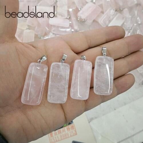 Beadsland Natural Stone Semiprecious Stone Pink Pendant DIY Necklace 38594/38595