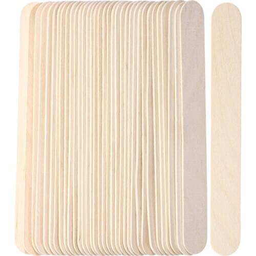 Beaupretty 50pcs Hair Removal Wooden Wax Applicator Sticks Wax Spatula Tongue Depressors