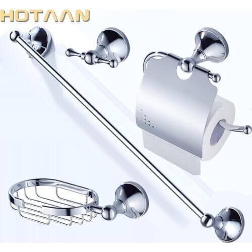 Free shipping,Brass Bathroom Accessories Set,Robe hook,Paper Holder,Towel Bar,Soap basket,bathroom sets,chrome HT-13500-C-A