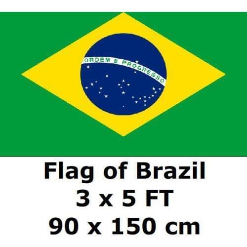 Brazil Flag 3` x 5` FT 100D Polyester 2018 World Cup Flags Brasil Brazilian Flags and Banners Country Banner National Flag