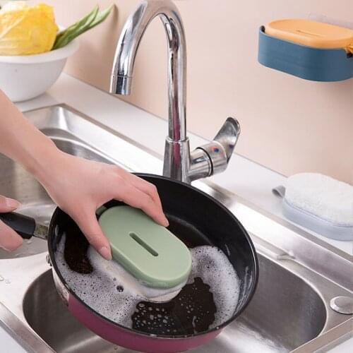 Household Sponge Cleaning Brush co Friendly Sponge Household Items Cleaning Tools Kitchen Accessories Cleaning Supplies E