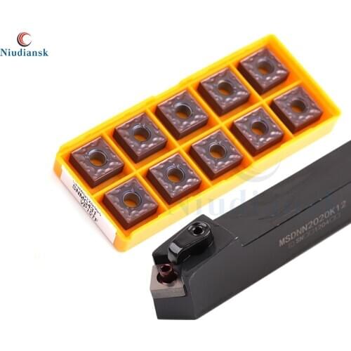 1pc MSDNN1616H12 MSDNN2020K12 MSDNN2525M12 External Turning Tool Holder+10pcs SNMG1204 Carbide Insert CNC Lathe Turning Tool Set