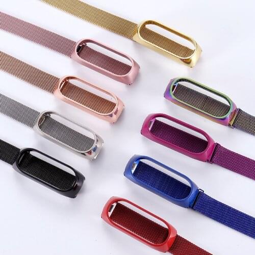 For Mi Band 5 4 3 Metal Wrist Strap Replacement Smart Wristband Bracelet For Xiao Mi5 M4 M3 Miband Accessory Magnetic Watchband