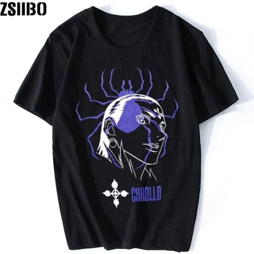 Unique Gift Hunter X Hunter T-shirt for Men Short Sleeve Anime Manga Chrollo Phantom Troupe Harajuku Tee Tops idea Streetwear