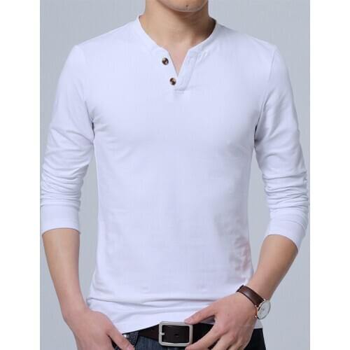 HOT SELL 2018 New Fashion Brand Men Clothes Solid Color Long Sleeve Slim Fit T Shirt Men Cotton T-Shirt Casual T Shirts