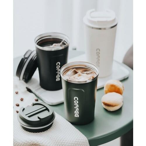Coffee Thermos Cup European Light Luxury Tumbler Stainless Steel Portable Convenient Cup Small Essence Net Red Coffee Cup
