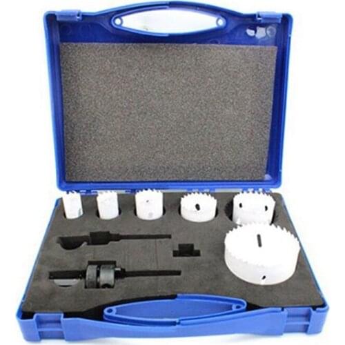 HOLE SAW 9 Pcs Hole Drill Set Cutting Set Bimetal Cutting Tool Set 22-68Mm Hole Saw Set for Wood Metal PVC Plate