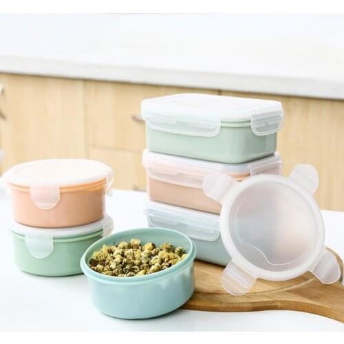 Round/Rectangle Kitchen Organizer Food Storage Container Seal Crisper Lunch Box