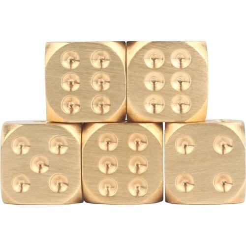 Brass Dice Pure Copper Metal Solid Dice Hand Polished Bar Supplies Creative Mahjong Sieve Heavy Dice Playing Game Tool