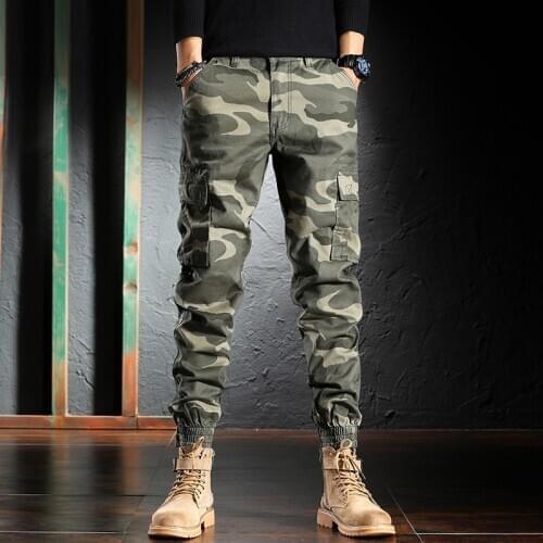 Military Tactical Pants Men Casual Camouflage Army Green Trousers Many Pockets Sport Joggers Streetwear