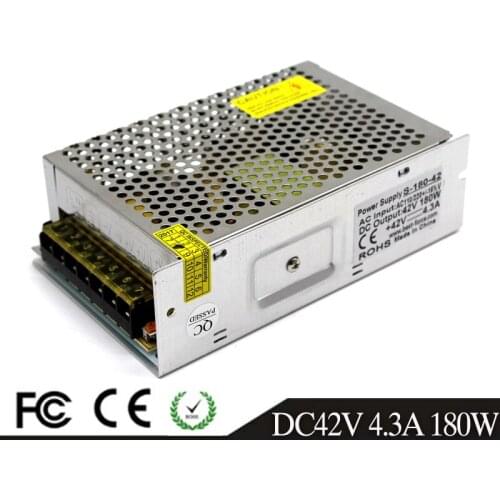 Small Volume DC 42V Power Supply Switch 4.3A 180W Driver Transformers AC110V 220V TO SMPS for LED Stepper Motors CNC CCTV Light