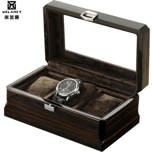 MELANCY Luxury 3 Grids Handmade Wood Watch Box Wooden Clock Boxes Watch Case Time Box Watches Storage