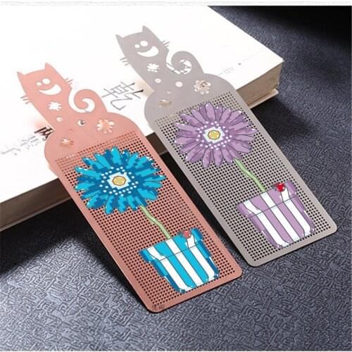 MM Craft Stich Cross Stitch Bookmark Metal Silver Golden Needlework Embroidery Crafts Counted Cross-Stitching Kit