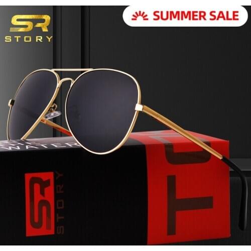 STORY eyewear 2020 Aviation Sunglasses Wide Frame Men Polarized High Quality Brand Design Sport Driving Sun Glasses Shades Male