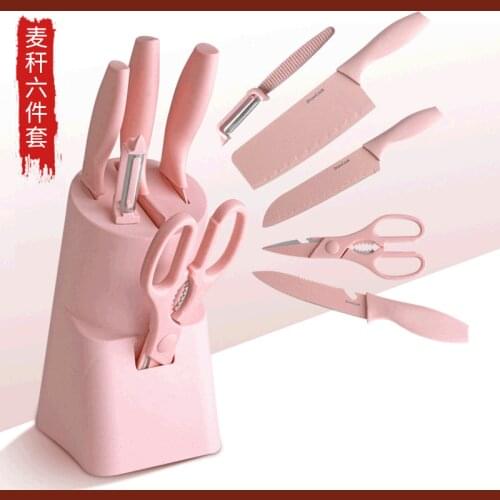 Ceramic knife set Stainless steel childrens complementary food knife set Fruit knife Scissors, knife holder combination