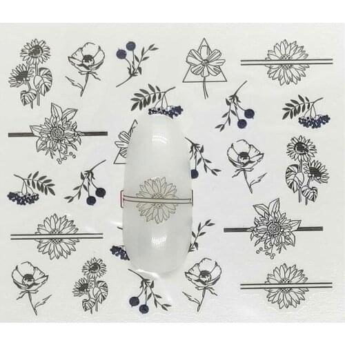 Nail Sticker Feathe DIY Manicure Slider Embossed Adhesive Nail Art Tips Decorations Decals B20