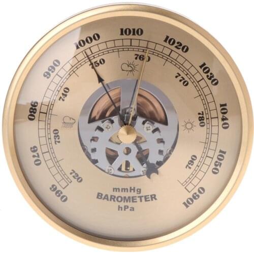 108mm Wall Mounted Barometer Perspective Round Dial Air Weather Station mmHg/hPa