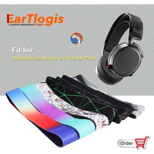 EarTlogis Replacement Bumper for SteelSeries Arctis 3 5 7 9 9X PRO Headset Parts Sleeve Cover Headband Cups Earmuff Pillow