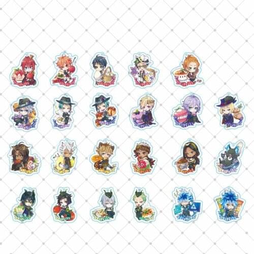 2021 New Anime Cosplay Accessories Twisted Wonderland Riddle Rosehearts Keychains Double-Side Acrylic Toys Keyring